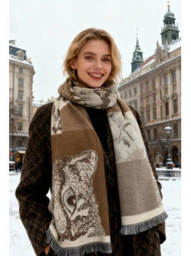 Écharpe imprimé têtes de...