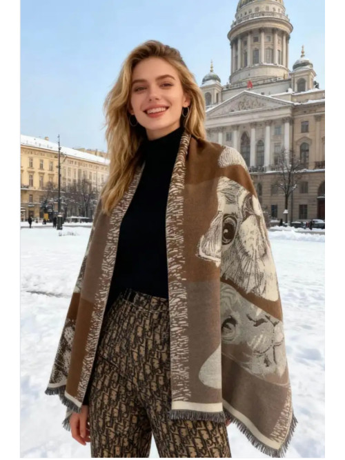 Écharpe imprimé têtes de chats