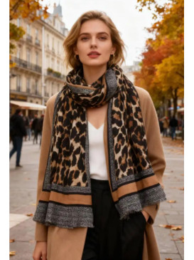 Foulard imprimé léopard -...