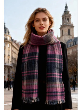 Écharpe imprimé carreaux -...