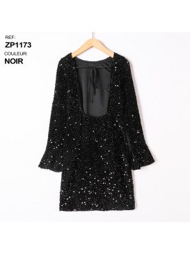 Robe courte velours et...