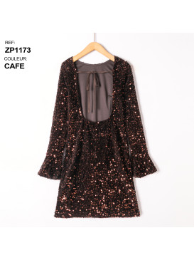 Robe courte velours et...