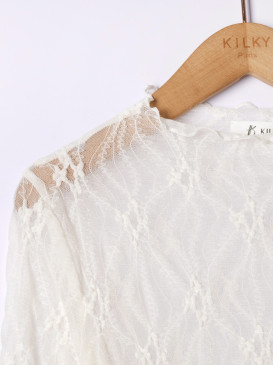 Top en dentelle manches...