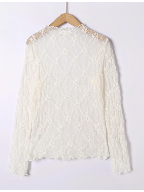 Top en dentelle manches longues