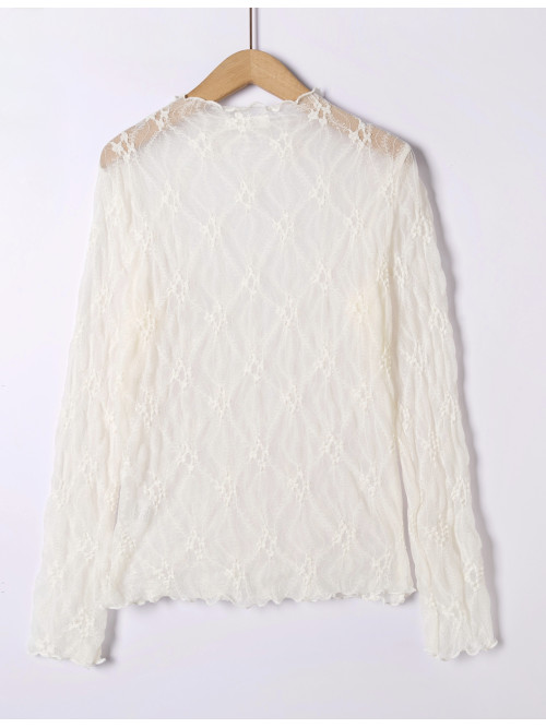 Top en dentelle manches longues