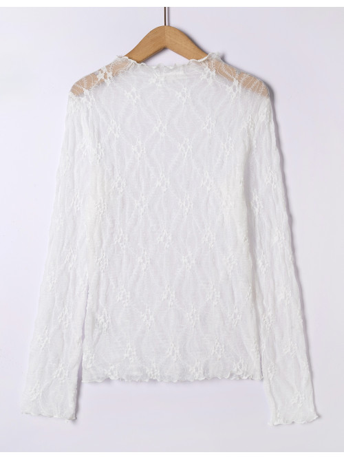 Top en dentelle manches longues