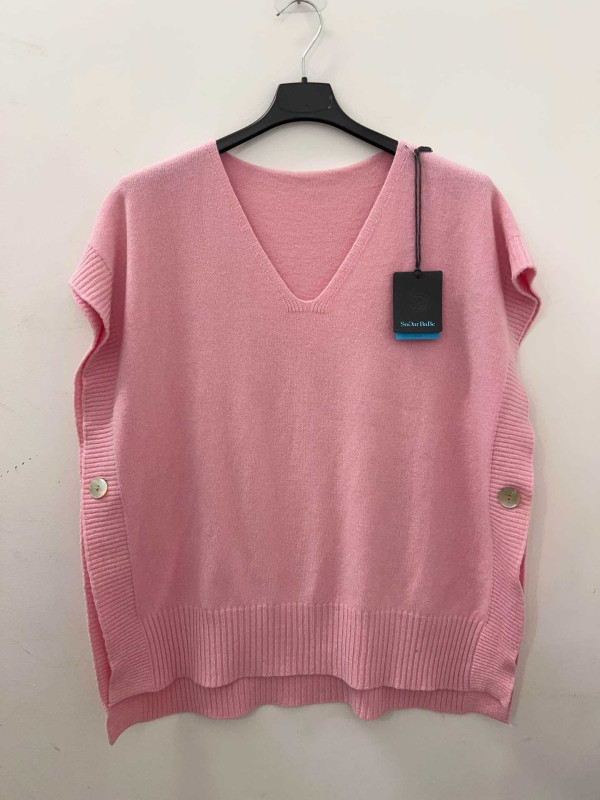 Pull oversized col V sans manches