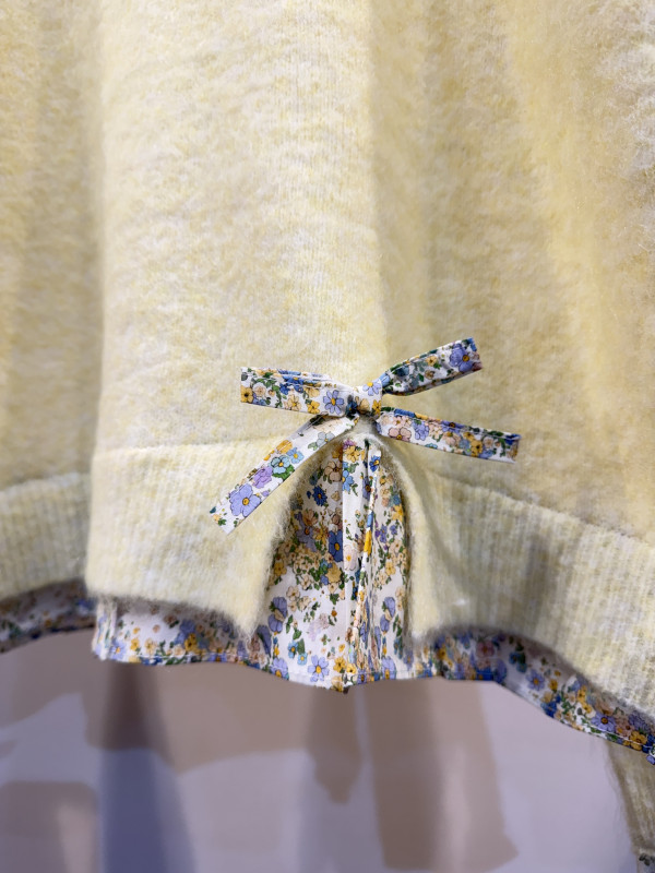 Pull col rond bas façon chemise imprimés Liberty