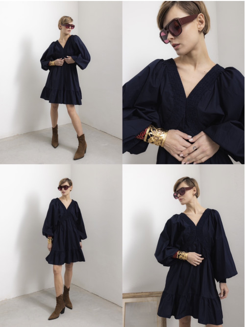 Robe courtes manches bouffantes