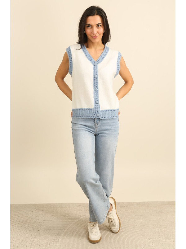 Gilet sans manche bicolore