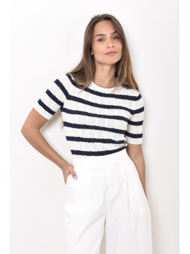 Pull marinière en tricot...