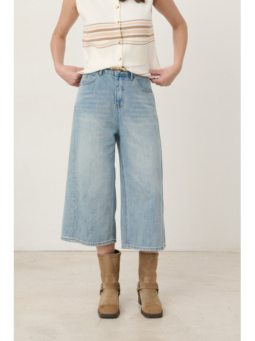 Jean "culotte" ample taille haute