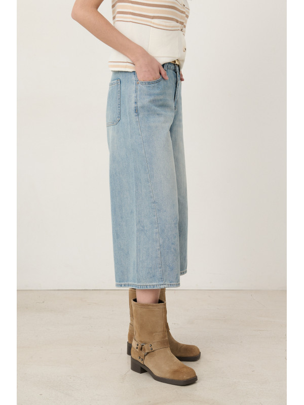 Jean "culotte" ample taille haute