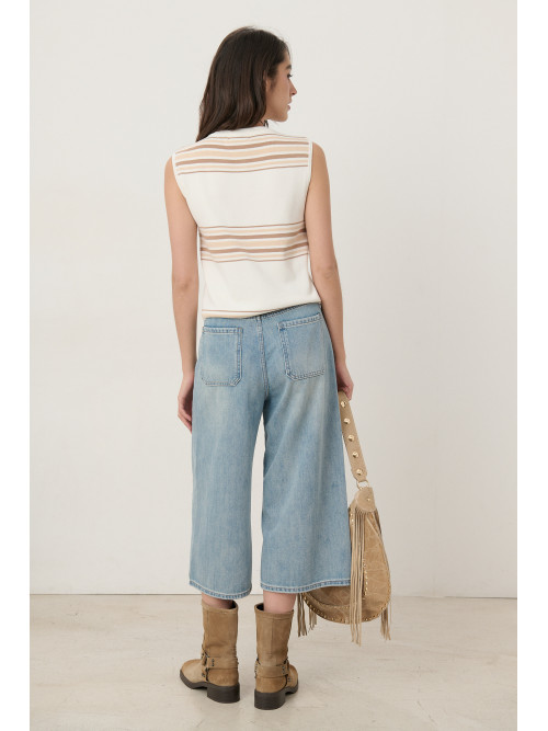 Jean "culotte" ample taille haute