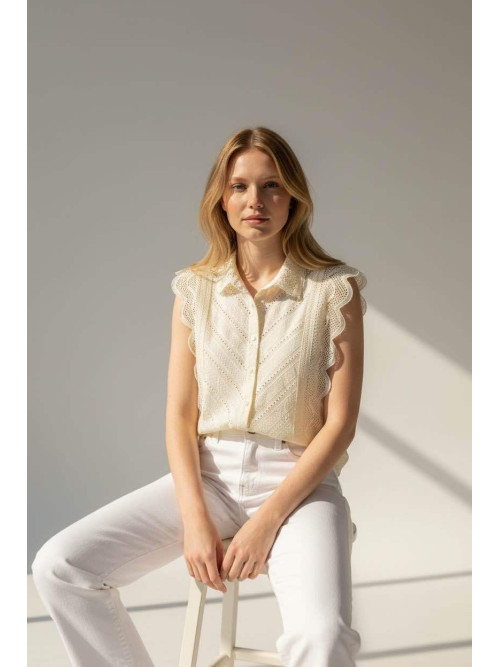 Chemise dentelle sans manche