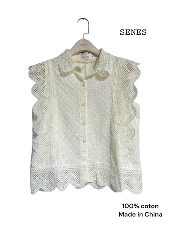 Chemise dentelle sans manche