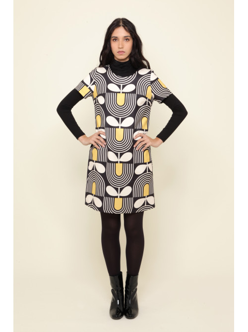 Robe rétro 70's motifs géométriques
