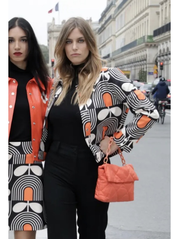 Veste rétro 70's motifs géométriques