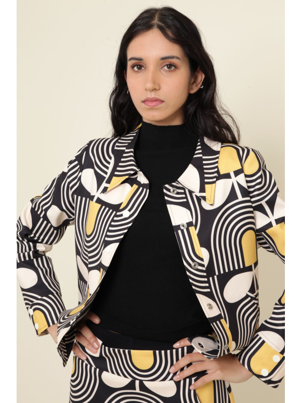 Veste rétro 70's motifs géométriques