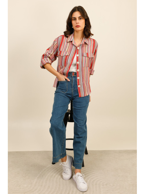 Chemise rayée éthnique
