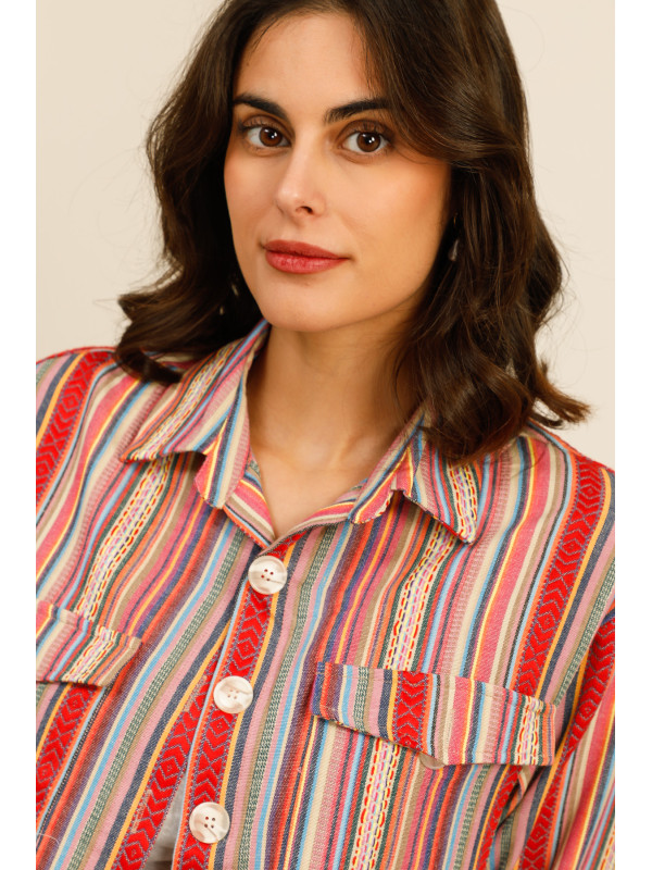 Chemise rayée éthnique
