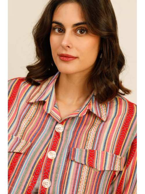 Chemise rayée éthnique