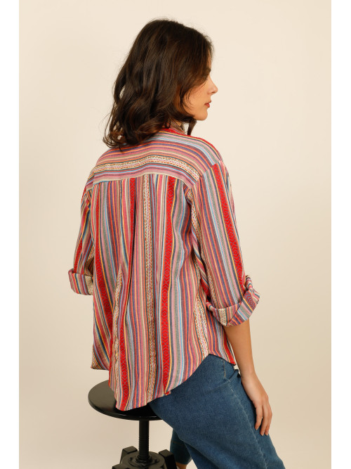 Chemise rayée éthnique