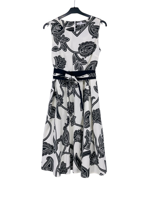 Robe midi imprimé floral sans manche col rond