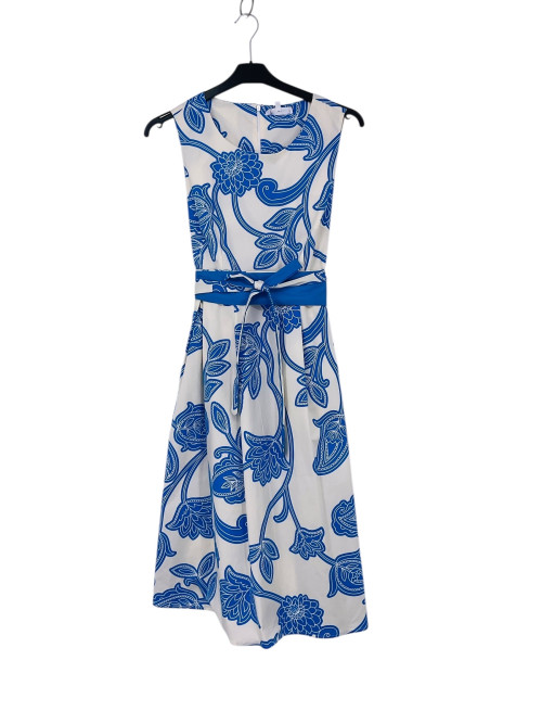 Robe midi imprimé floral sans manche col rond