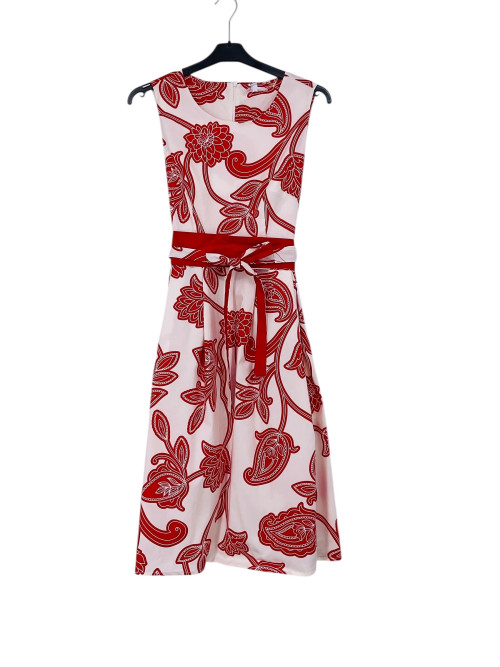Robe midi imprimé floral sans manche col rond