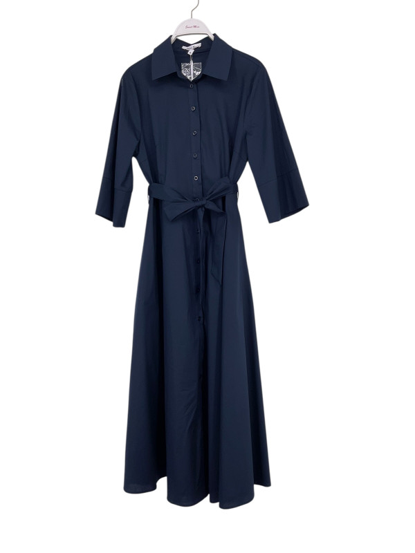 Robe chemise midi manches 3/4