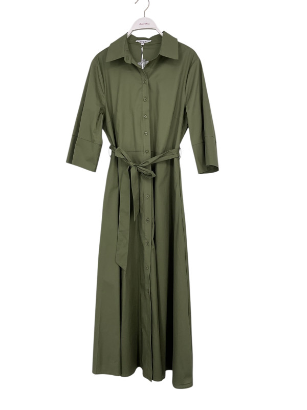 Robe chemise midi manches 3/4