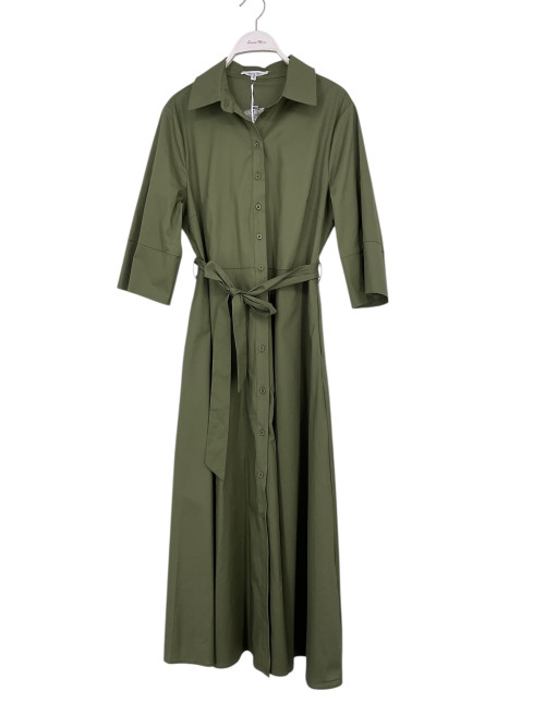 Robe chemise midi manches 3/4