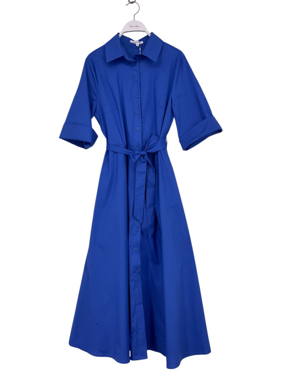 Robe chemise midi manches 3/4