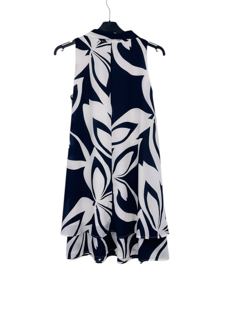 Robe courte légère imprimée col cravate