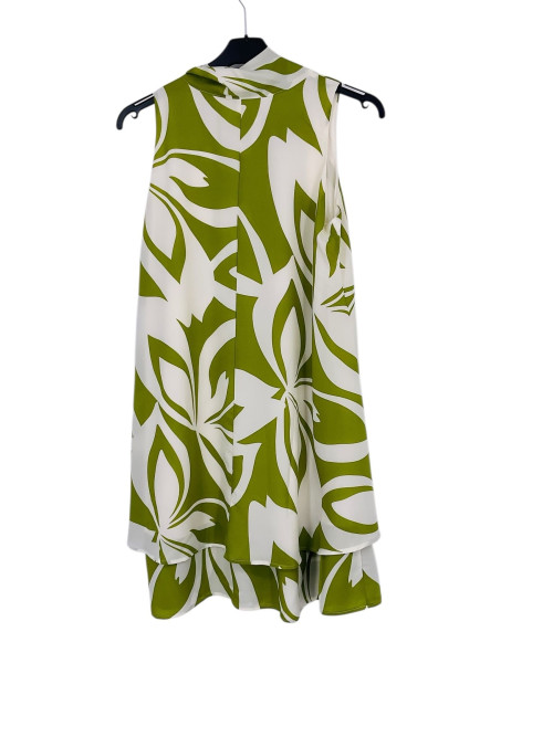 Robe courte légère imprimée col cravate