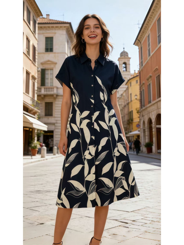 Robe chemise longue imprimée