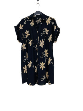 Robe chemise tunique brodée...