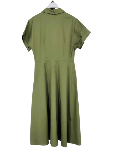 Robe chemise midi manches courtes à revers