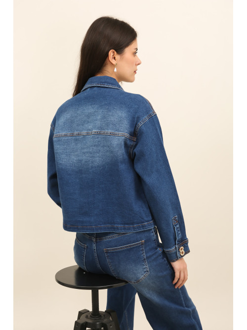 Veste courte droite esprit denim