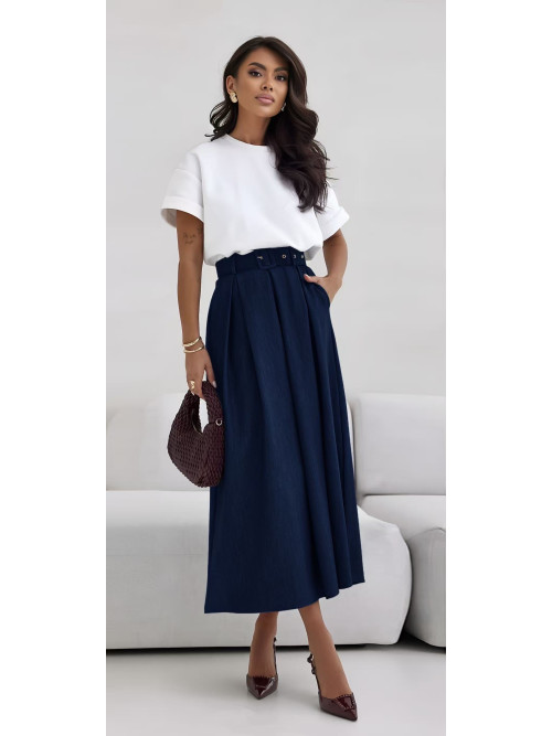 Jupe longue évasée à plis fluide