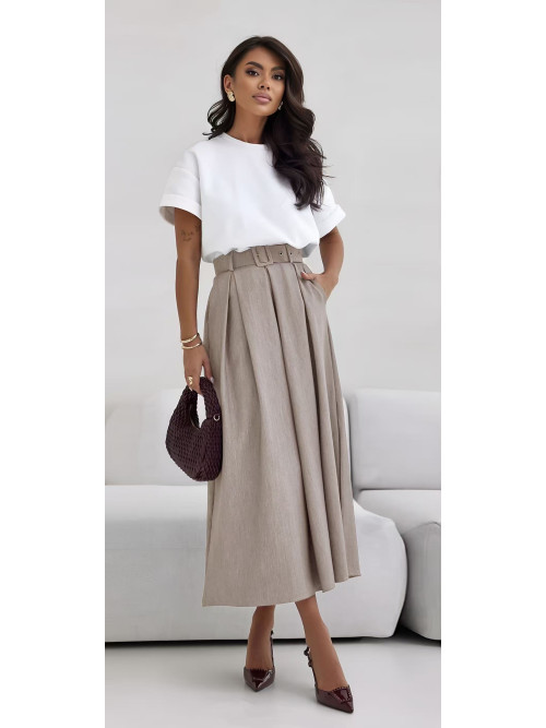 Jupe longue évasée à plis fluide