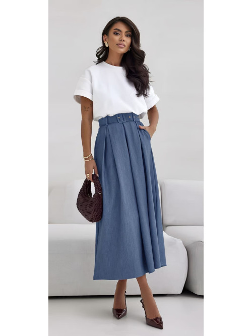 Jupe longue évasée à plis fluide