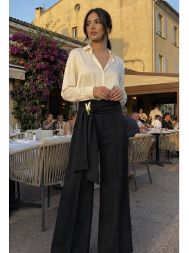 Pantalon large avec pince...