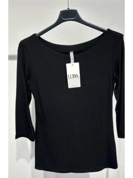 T-shirt manches 3/4 - Noir