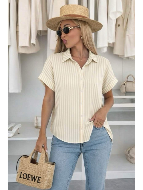 Blouse ample à rayures manches courtes