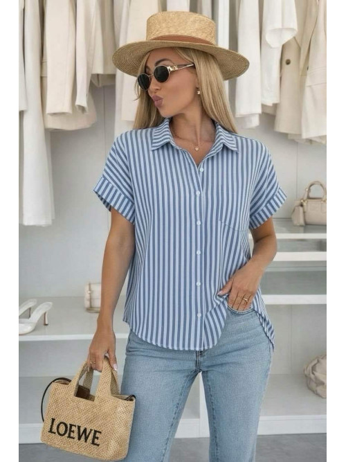 Blouse ample à rayures manches courtes