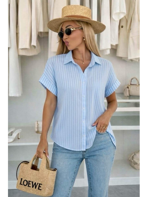 Blouse ample à rayures manches courtes