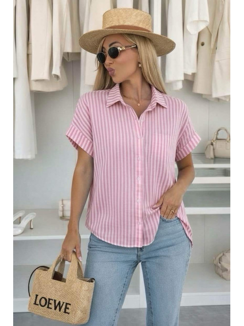 Blouse ample à rayures manches courtes