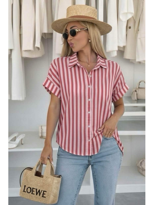 Blouse ample à rayures manches courtes